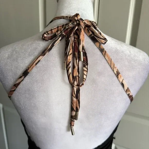 AFRM Signature Mesh Knit Shirred Bodycon Midi Party Dress Size S - Picture 3 of 11